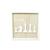 Wholesale - 16"x16" BUT FIRST-WHITE APPLIQUE PRINT FRAMED MDF WALL SIGN C/P 4, UPC: 651961789789